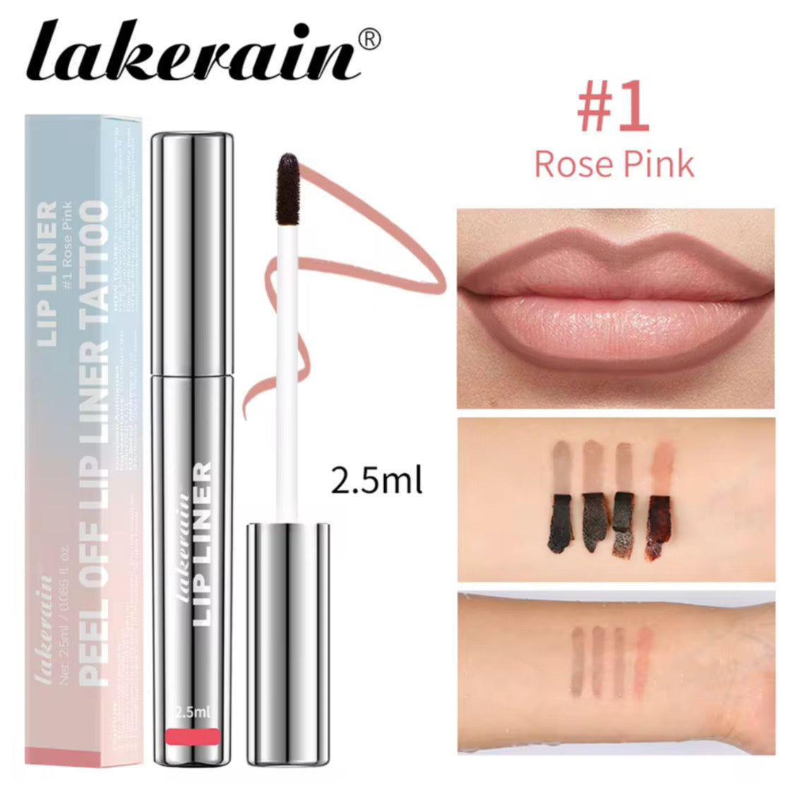 4-Farben Peel-Off Lip Liner Tattoo – Wasserfest, Langanhaltend & Mattes Finish