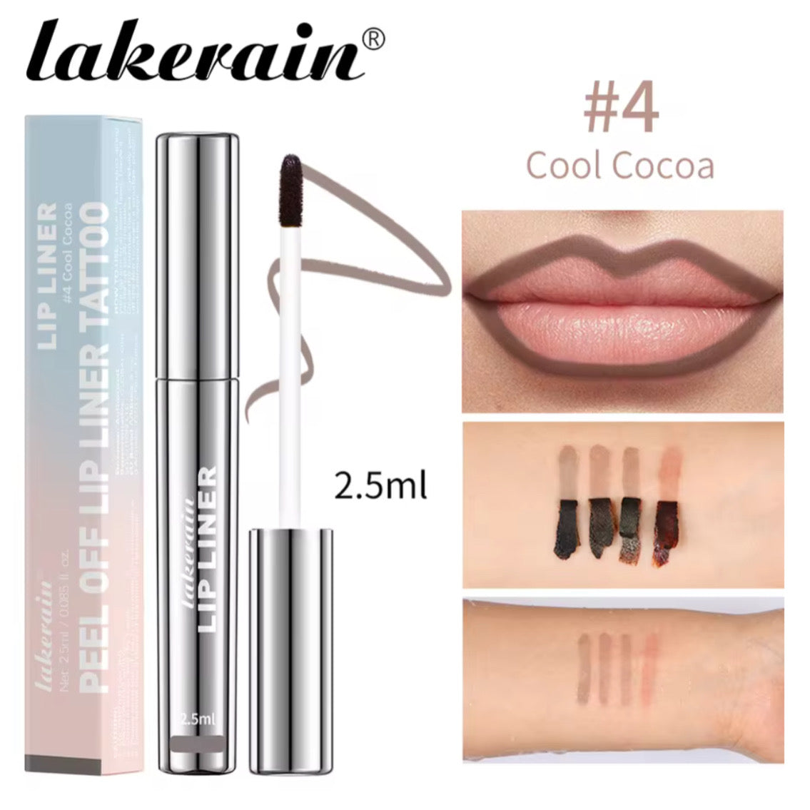 4-Farben Peel-Off Lip Liner Tattoo – Wasserfest, Langanhaltend & Mattes Finish