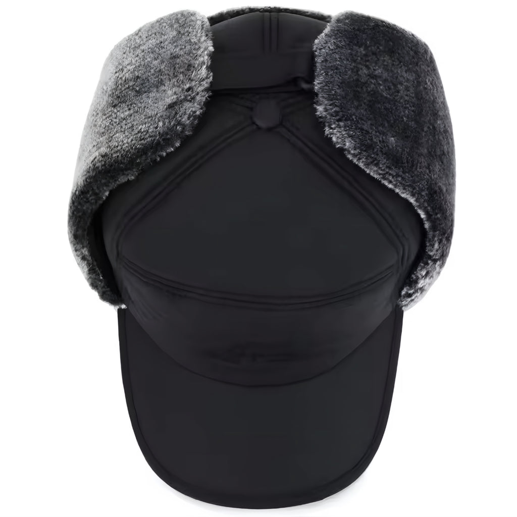 Warme Wintermütze mit Kunstfell & Ohrenklappen