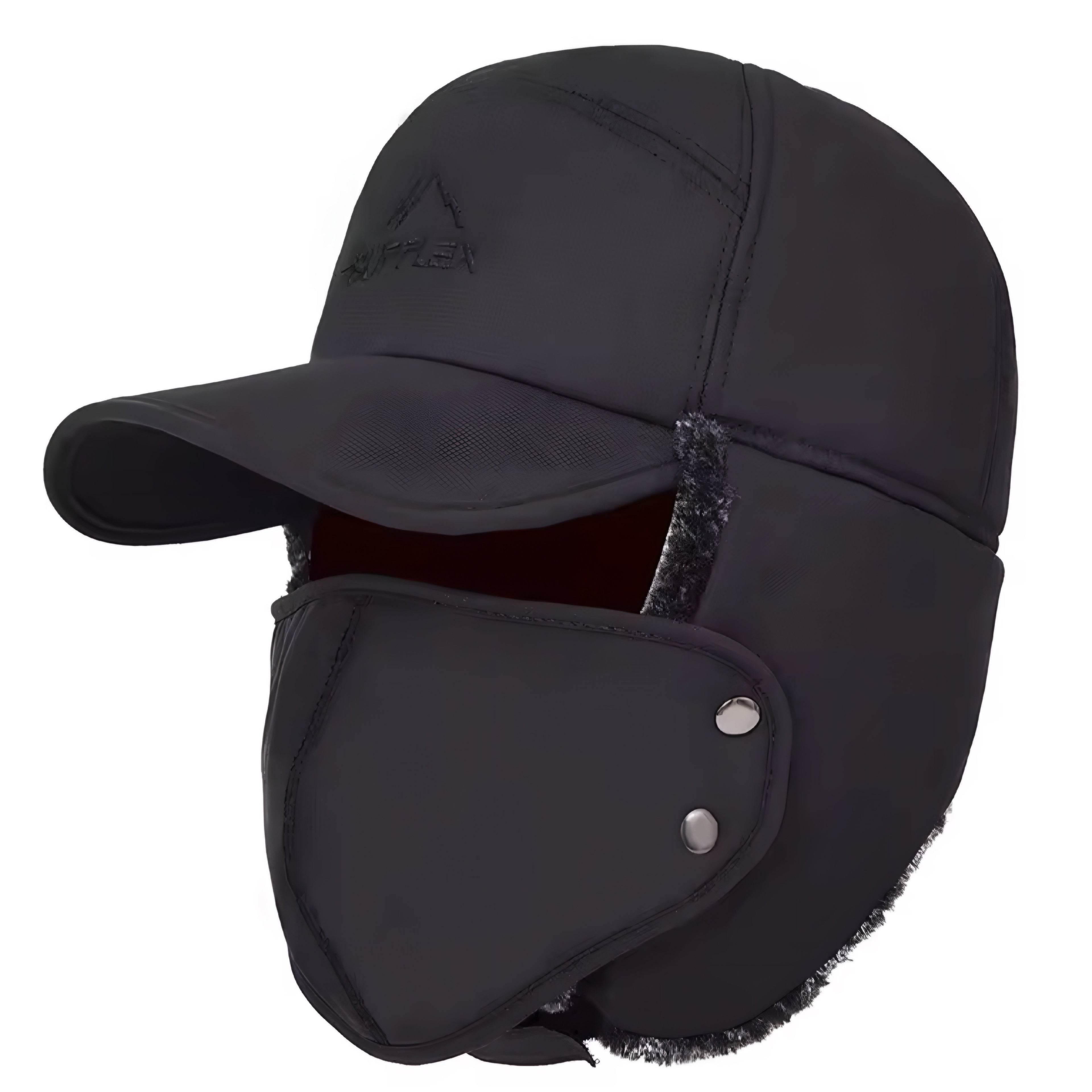 Warme Wintermütze mit Kunstfell & Ohrenklappen