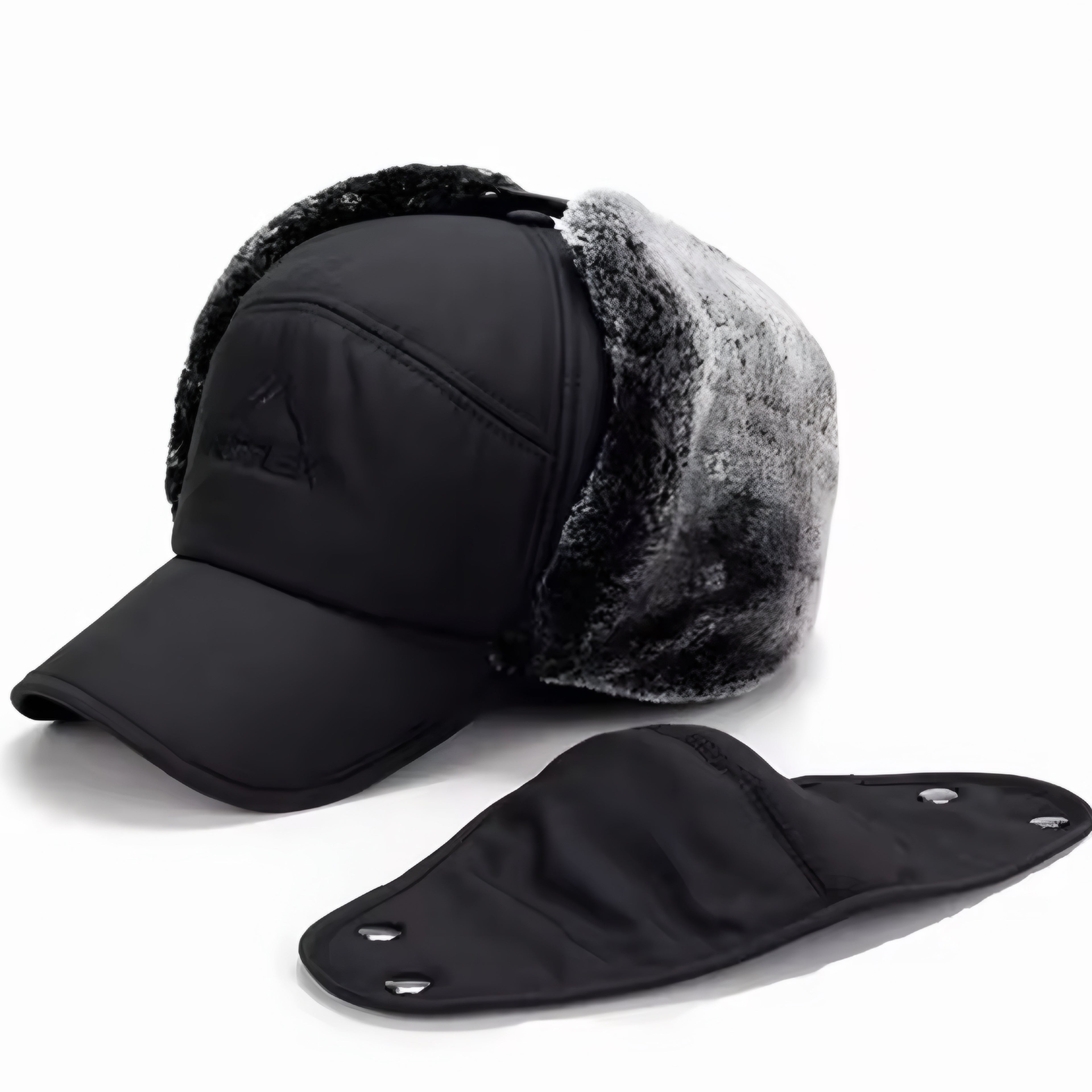 Warme Wintermütze mit Kunstfell & Ohrenklappen