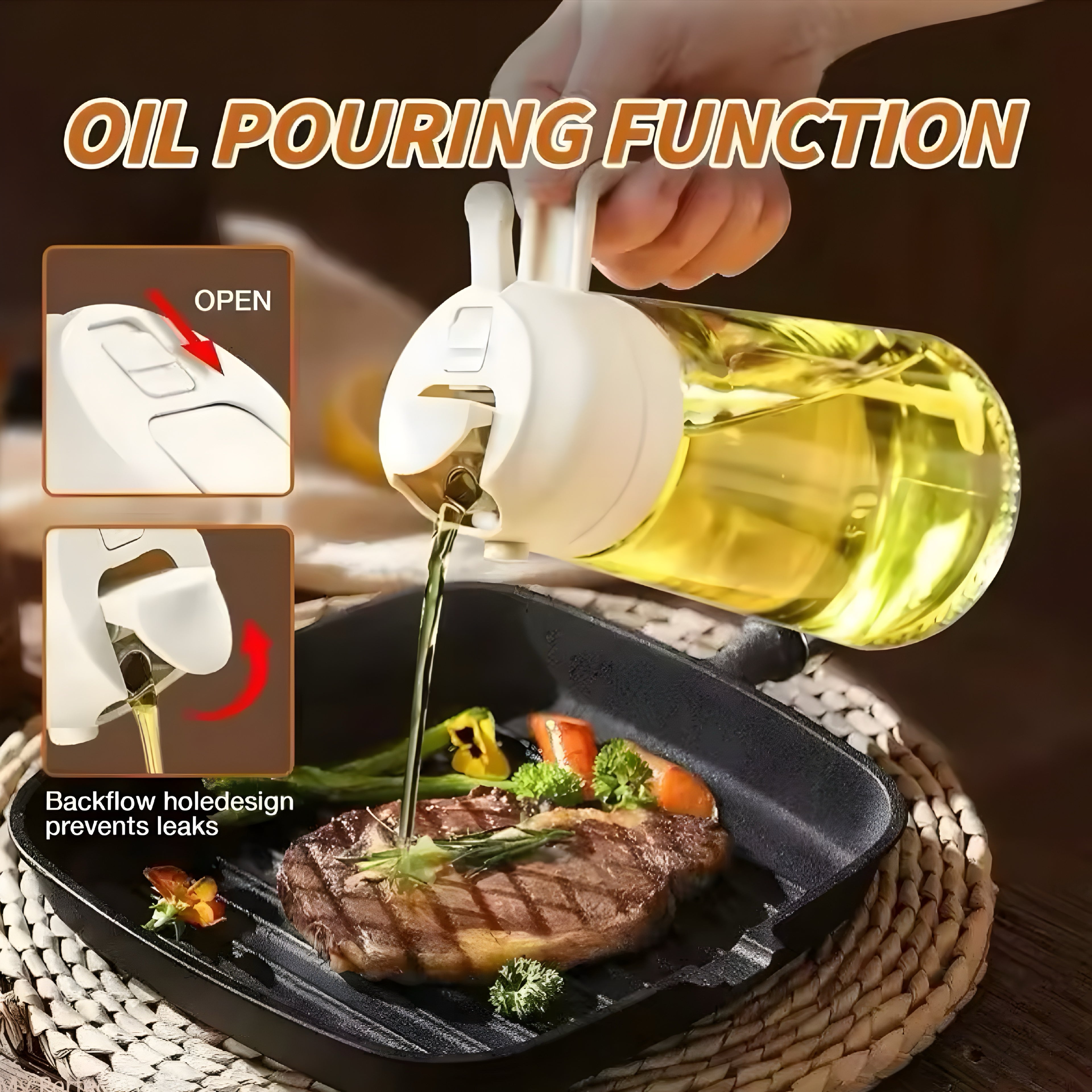 2-in-1 Multifunktionale Ölsprühflasche