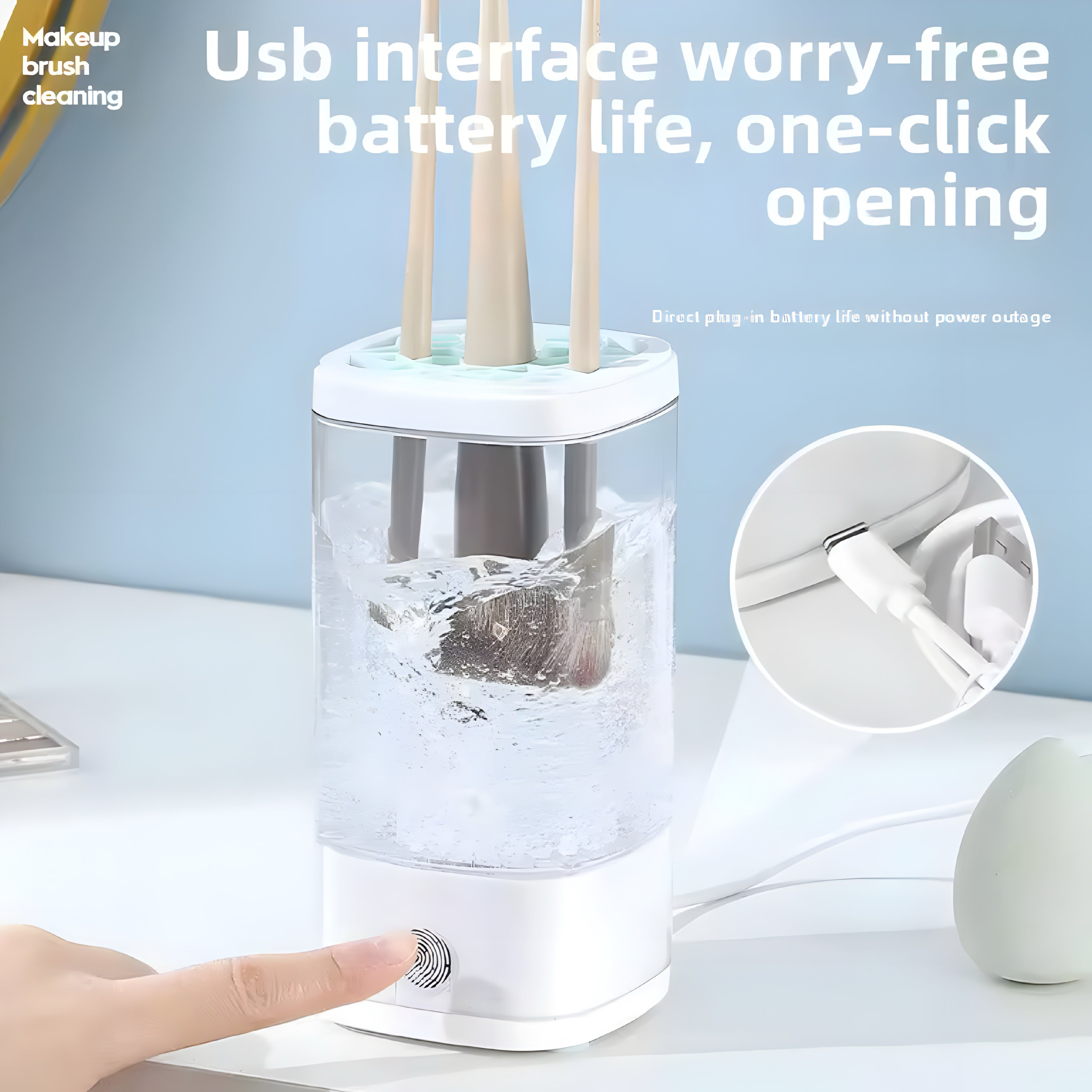 USB Elektrischer Make-up-Pinselreiniger – Saubere Tools, makellose Haut