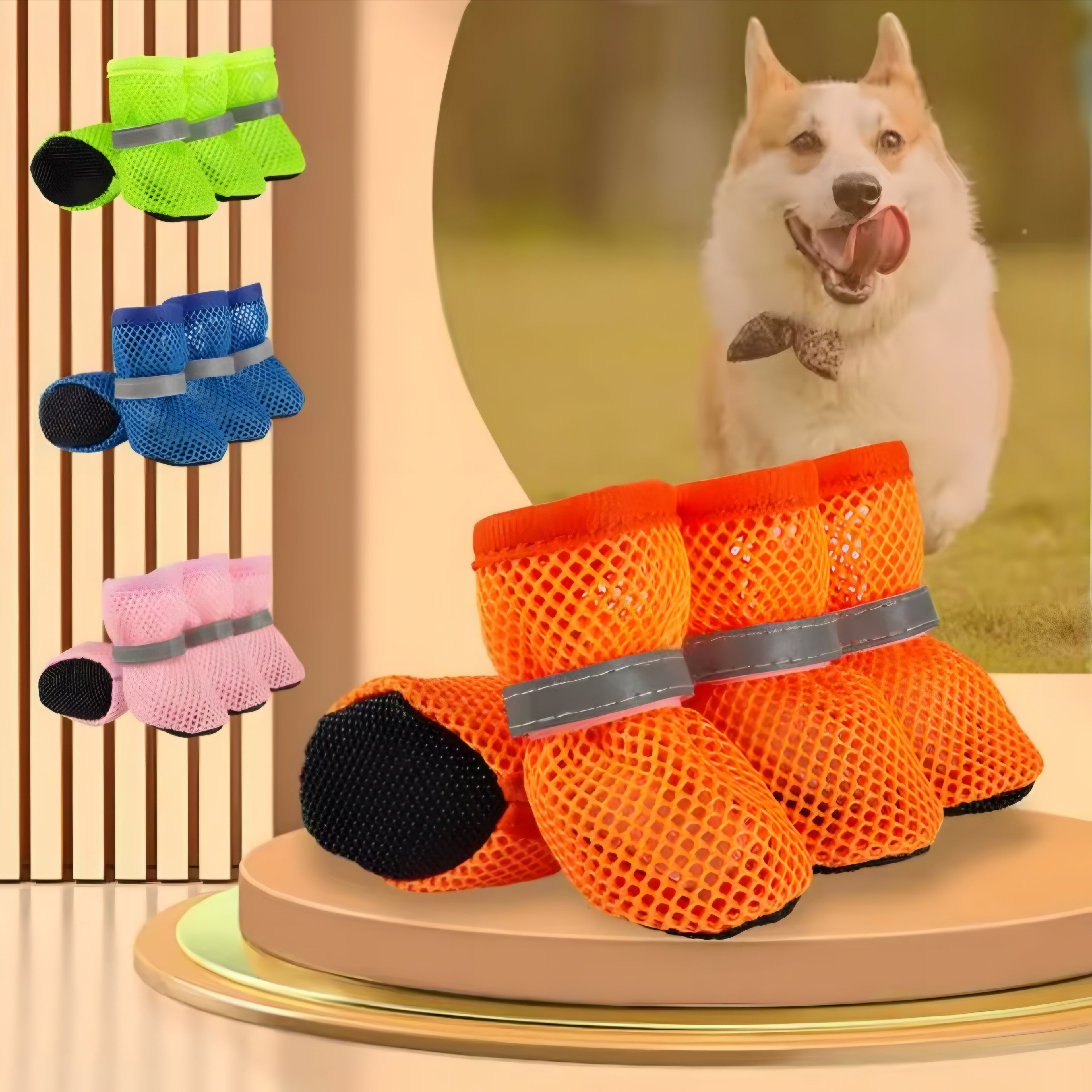 Atmungsaktive Hundeschuhe aus Mesh